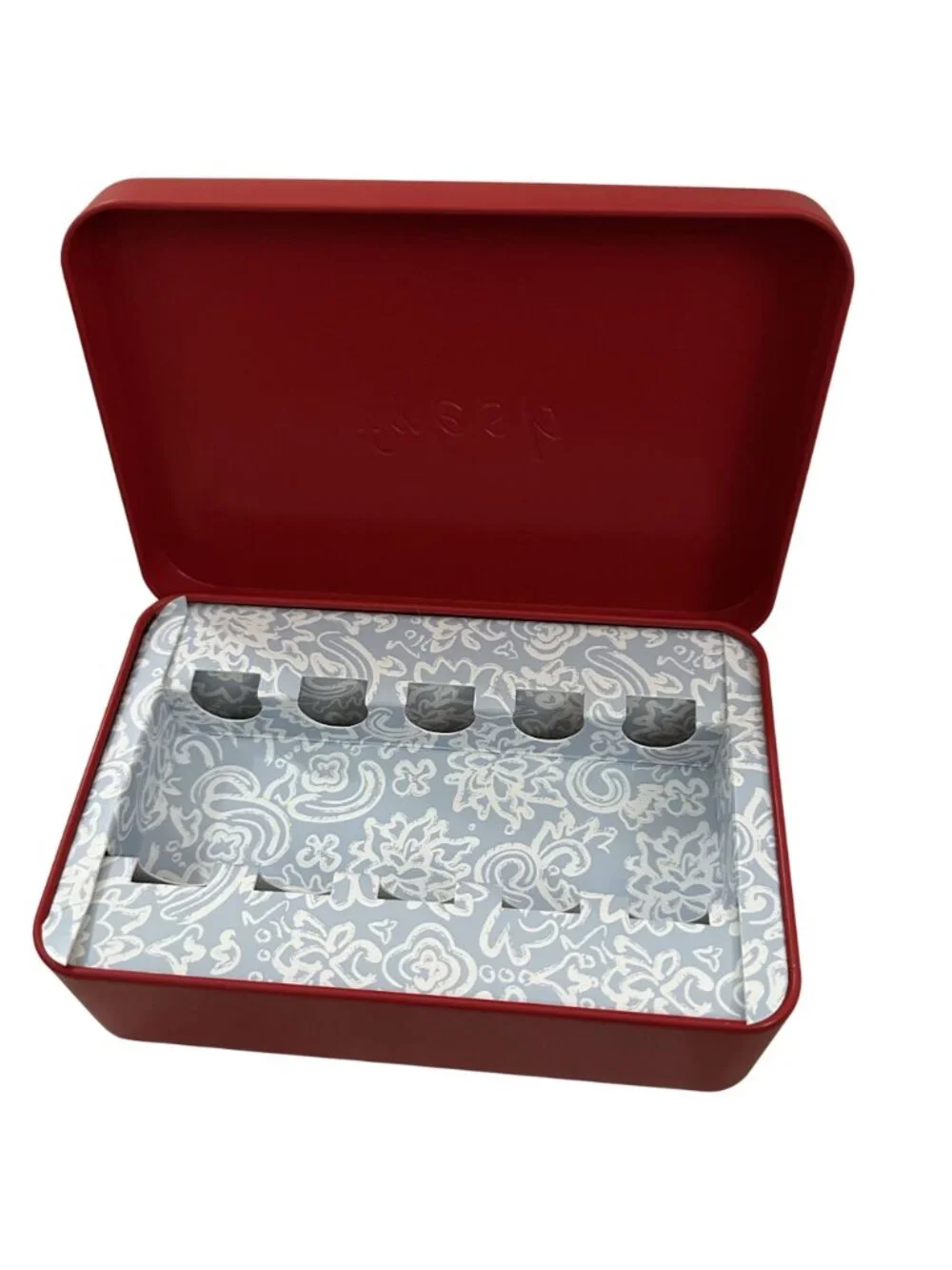 Fresh Cosmetics Empty Tin Red Gift Box Storage for Trinkets Organization